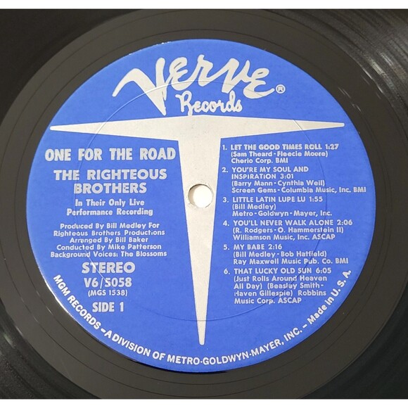 Righteous Brothers One For The Road Vinyl LP Verve EX/VG+ '68 Stereo - Picture 3 of 4